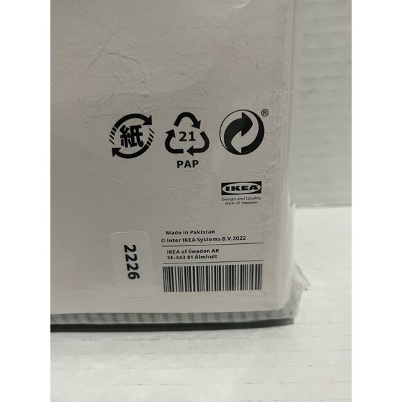 Ikea BERGPALM Twin Duvet and Sham Set Green Pinstripes Cotton 604.231.86 - NEW - Picture 3 of 5